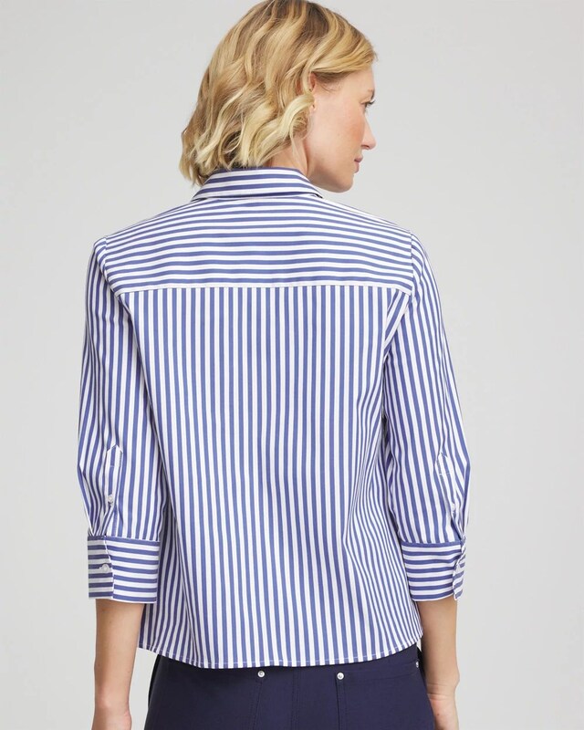 Stripe Mixing Poplin Shirt - image 3